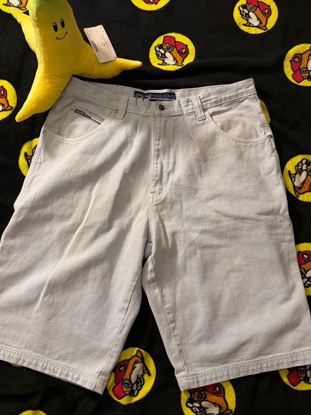 JNCO White Men’s Flat-Front Shorts
